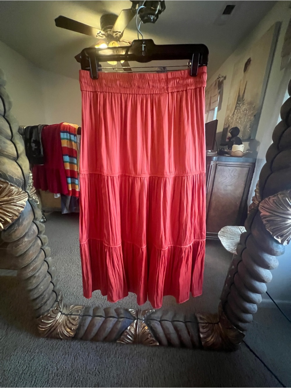 Jolie Tiered Maxi Skirt - Coral